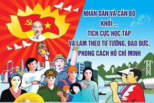 Background 30/4 Tuyên Truyền Cổ Động Hồ Chí Minh CDR Vector