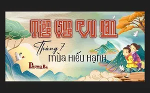 Backdrop Tiệc Ngọc Vu Lan Mùa Hiếu Hạnh Tháng 7 File Corel