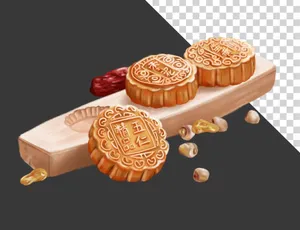 File PNG bánh trung thu thập cẩm truyền thống