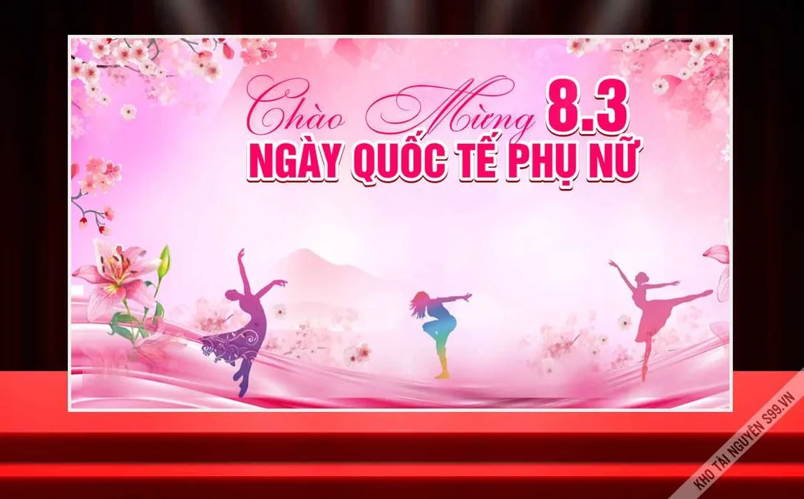 File Corel phông nền chào mừng 8-3 ngày quốc tế phụ nữ hoa hồng đẹp