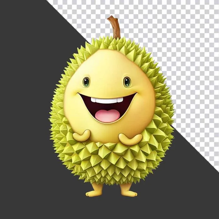 Sầu Riêng Hoạt Hình Vui Nhộn PNG - Icon Trái Cây Độc Đáo