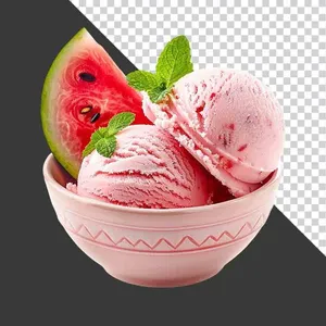 Bát Kem Dưa Hấu Tươi Mát - Hình Ảnh PNG Chất Lượng Cao
