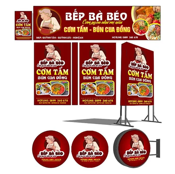 File Corel Thiết kế bảng hiệu quán cơm tấm Bếp Bà Béo
