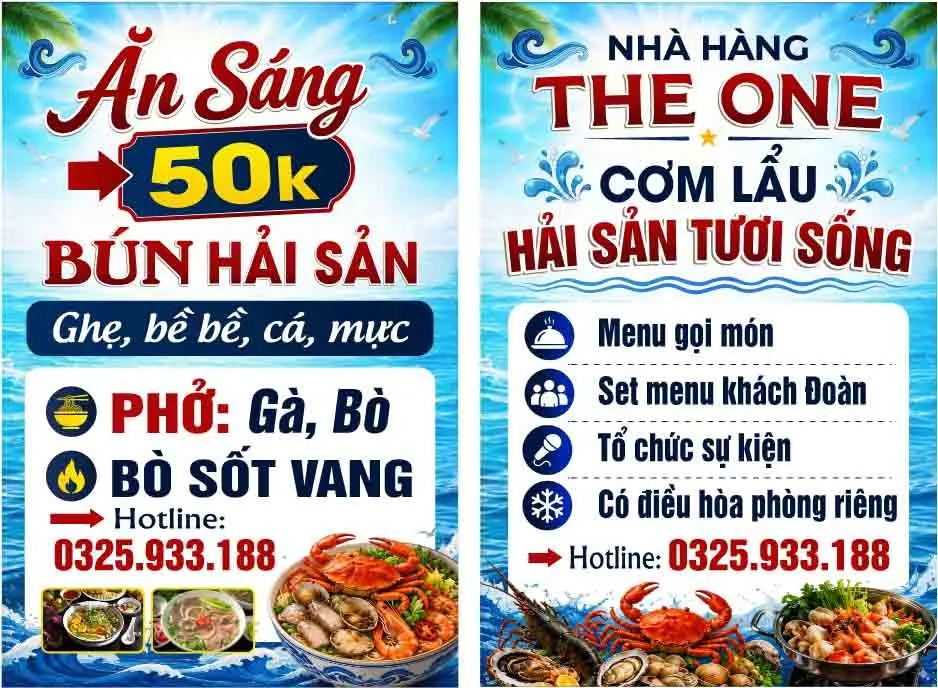 Banner Nhà Hàng Ăn Sáng & Hải Sản – Thiết Kế Đồ Họa Vector CDR