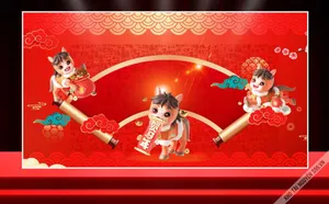 File corel Phông nền Tết 2026 Ngựa hoạt hình dễ thương