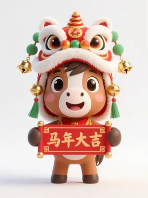 Hình Minh Họa Ngựa Hoạt Hình Dễ Thương Mừng Năm Mới Âm Lịch PNG