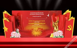 Backdrop chương trình nghệ thuật mừng 80 năm cách mạng tháng 8 và Quốc Khánh 2/9 - File CDR 005