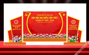 Phông sân khấu  Đại hội Đảng bộ xã  nhiẹm kỳ 2025 - 2030 - File Corel