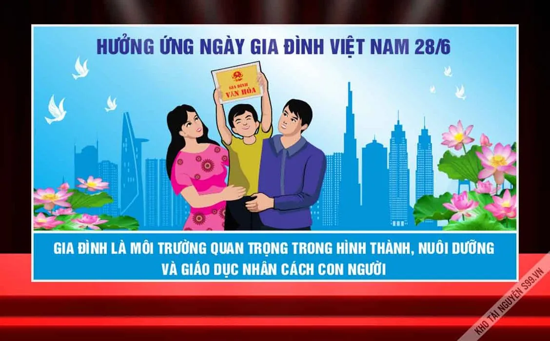Phông hưởng ứng ngày Gia đình Việt Nam 28 /6 File Corel