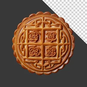 Bánh trung thu chữ Hán cổ điển - File PNG