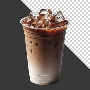 Ly cà phê sữa đá hòa tan thơm ngon mát lạnh - File PNG