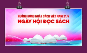 Backdrop Ngày Sách Việt Nam 21/4 Chủ đề Đọc sách và Tri thức - File cdr