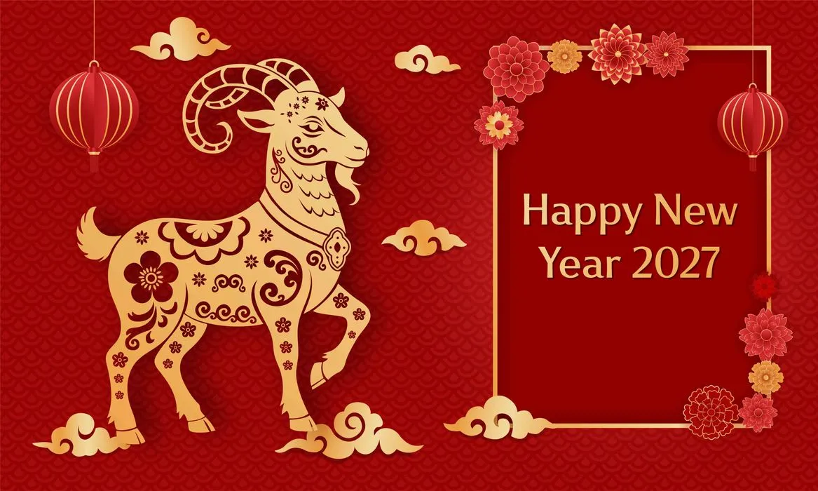 Vector Dê Vàng Tết Nguyên Đán 2027 – Thiết Kế Hoạt Hình Cao Cấp