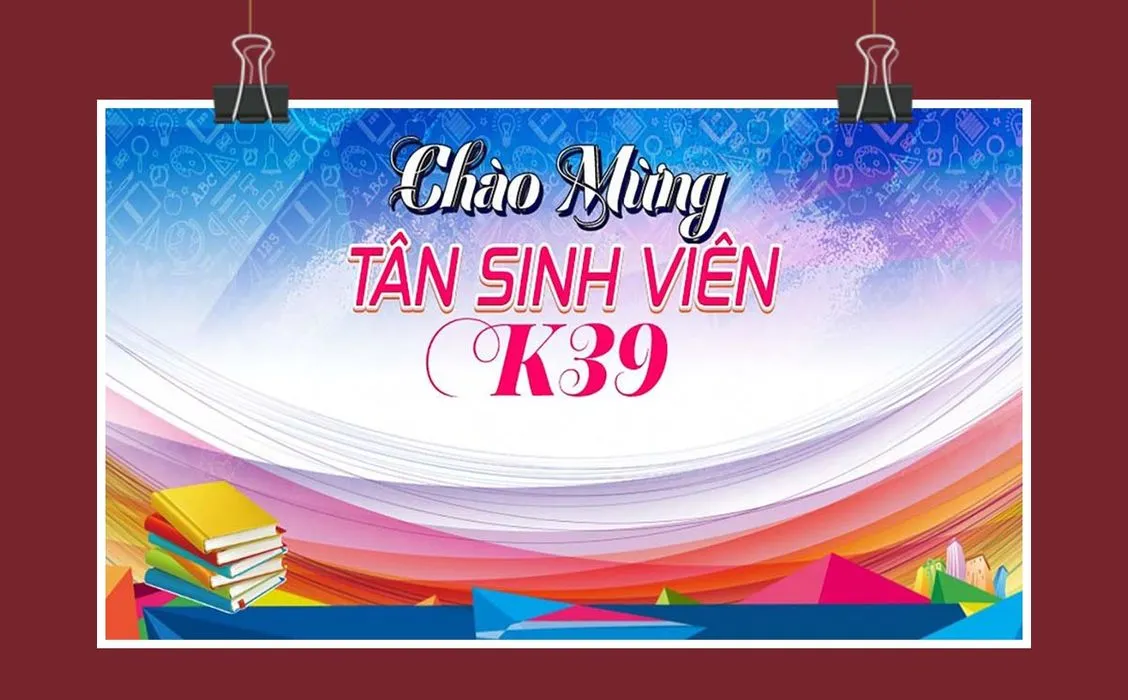 Backdrop nền chào mừng tân sinh viên nhập học file corel