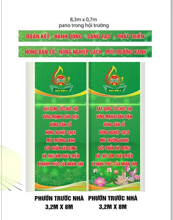 Pano hội trường phướn trước nhà File corel