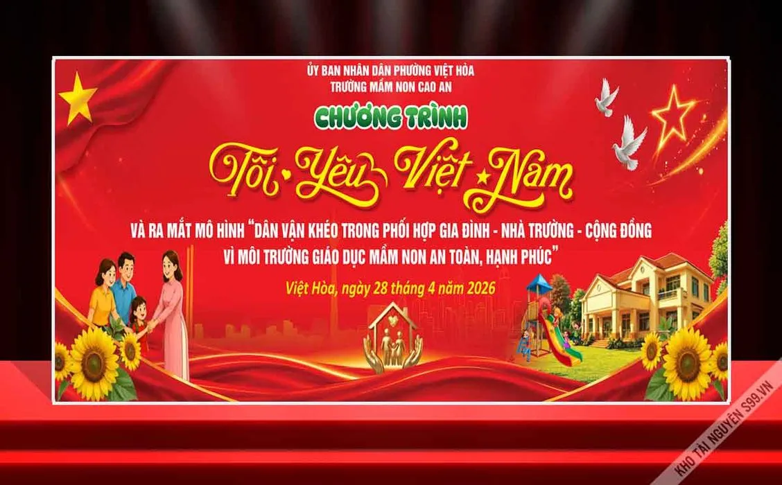 Backdrop "Tôi Yêu Việt Nam" CDR – Thiết Kế Sự Kiện