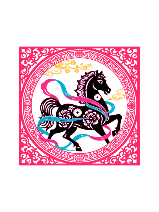 File Psd - Cắt giấy nghệ thuật ngựa đen Tết