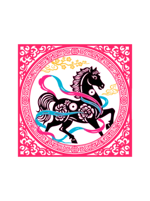 File Psd - Cắt giấy nghệ thuật ngựa đen Tết