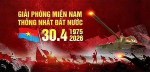 Background Giải Phóng Miền Nam 30/4/1975-2026 – Lịch Sử Hùng Tráng CDR