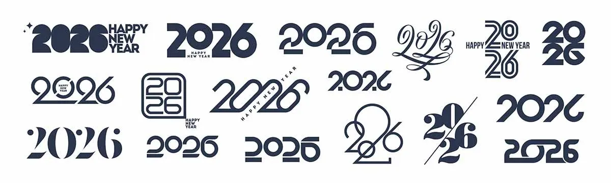 Thiết Kế Năm EPS 2026 Typography Sáng Tạo Nghệ Thuật