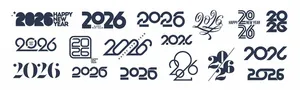 Thiết Kế Năm EPS 2026 Typography Sáng Tạo Nghệ Thuật