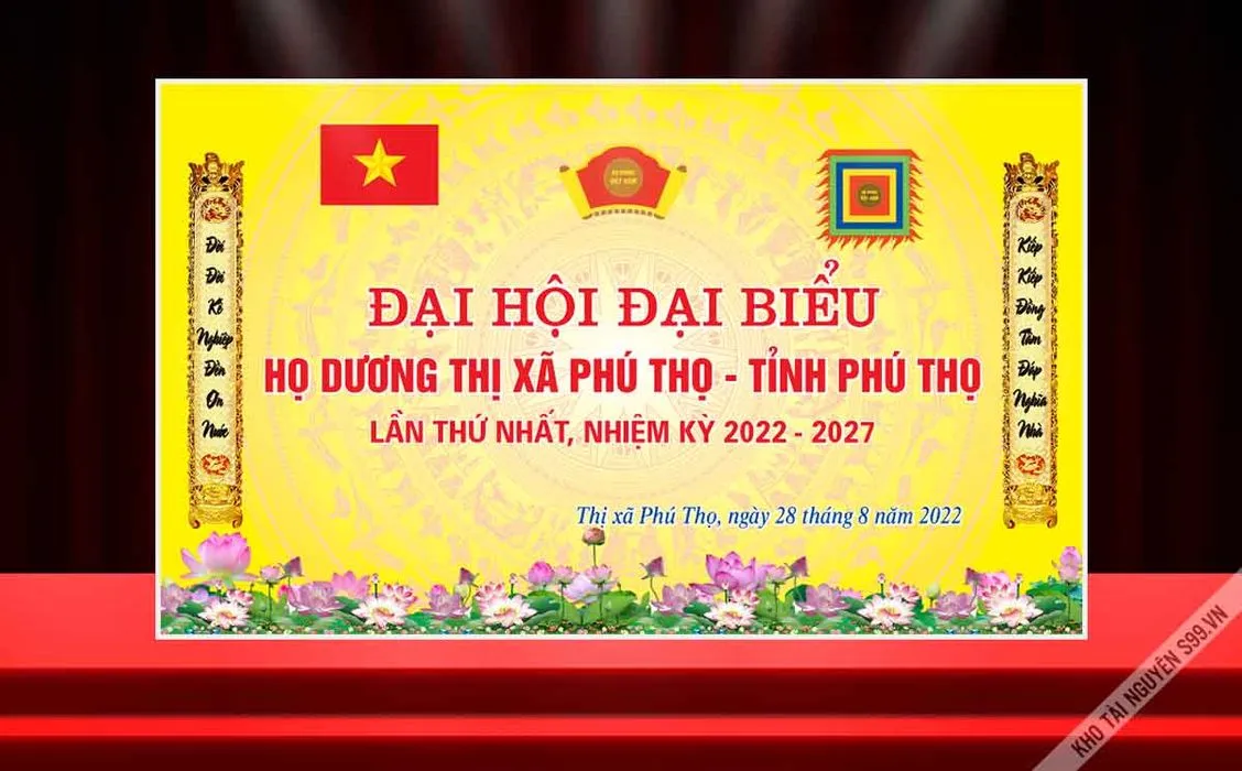 Backdrop Đại Hội Đại Biểu Họ Dưỡng Thị Xã Phú Thọ - Nhiệm Kỳ 2022-2027