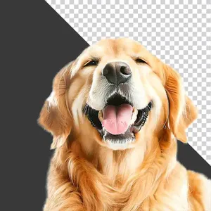 Chó Golden Retriever Cười Hạnh Phúc - File PNG Chất Lượng Cao