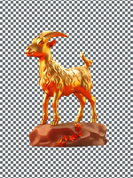 Tượng Dê Vàng 3D - File PSD Chất Lượng Cao cho Thiết Kế Đồ Họa