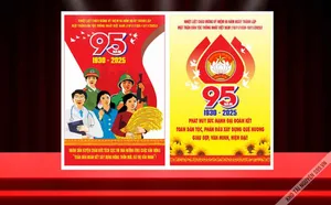 Poster tuyên truyền kỷ niệm 95 năm ngày thành lập mặt trận dân tộc thống nhất Việt Nam File Corel