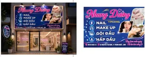 Mẫu thiết kế bảng hiệu Nhung Dướng Nail Make Up gội đầu File Corel