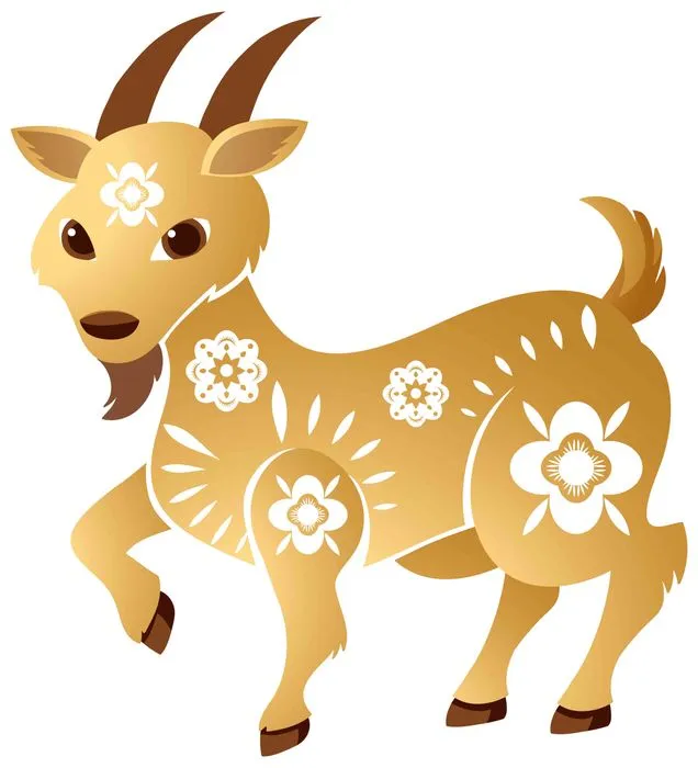 Dê Vàng Hoàng Kim - Biểu Tượng Năm Mới EPS Vector