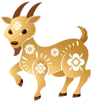 Dê Vàng Hoàng Kim - Biểu Tượng Năm Mới EPS Vector