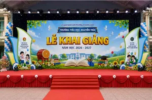 Mẫu thiết kế backdrop lễ khai giảng năm học 2026 - 2027 - File Corel
