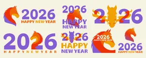 Bộ sưu tập số 2026 năm con ngựa vector