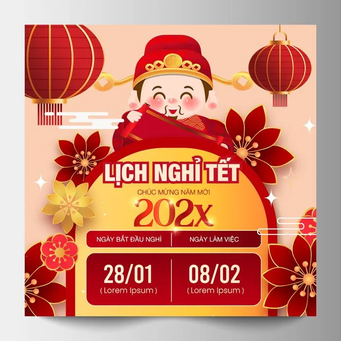 File 1 Lịch Nghỉ Tết Nguyên Đán 2026 Vector Chúc Mừng Năm Mới