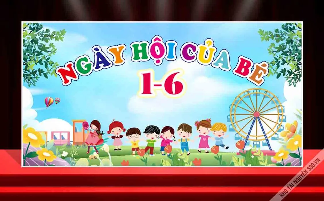 Backdrop Ngày Hội Của Bé 1/6 – File CDR Đồ Họa Vector Sắc Nét