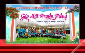 Backdrop Gặp Mặt Truyền Thống cựu Học sinh – File CDR Vector