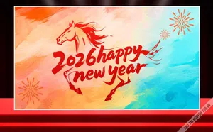 File corel Hình ảnh Ngựa trắng đón Xuân Bính Ngọ 2026 nền đỏ trang trí lồng đèn và mây