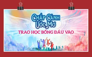 Background phông nền chắp cánh ước mơ - trao học bổng đầu vào file corel