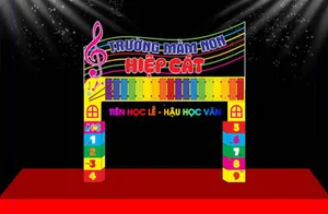 Cổng Trường Mầm Non Hiệp Cát - Thiết Kế Đồ Họa Vector CDR