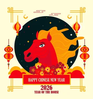 File Ai Ngựa đỏ bờm vàng Chúc mừng năm mới 2026