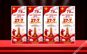 Mẫu thiết kế pano phướn thả dọc kỷ niệm 79 năm ngày thương binh liệt sĩ File Corel
