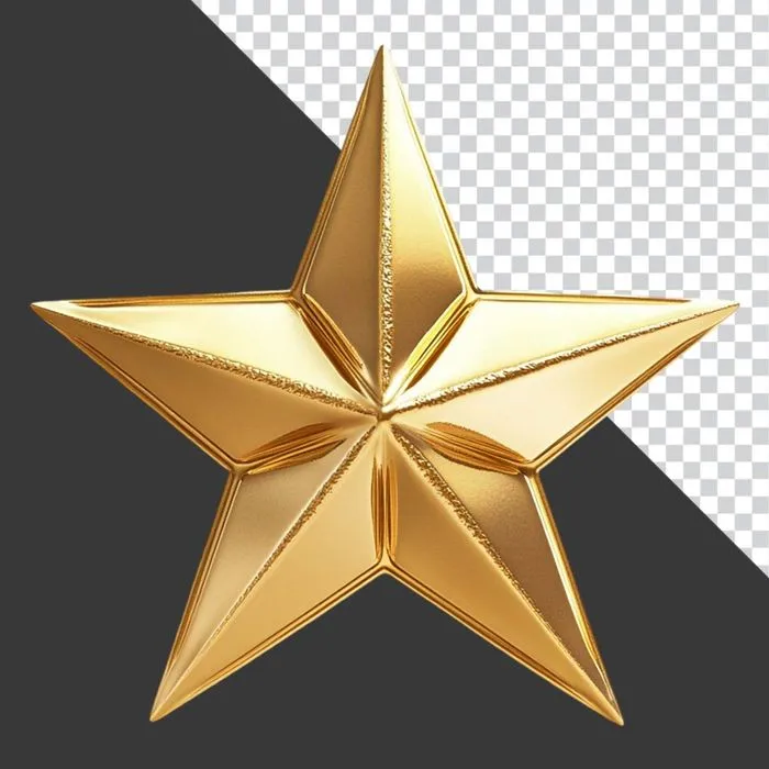 Ngôi sao vàng sang trọng 3D PNG
