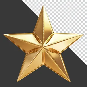 Ngôi sao vàng sang trọng 3D PNG