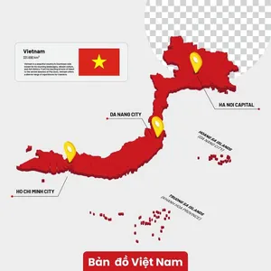 Bản đồ Việt Nam file PNG màu đỏ - Mẫu số 1