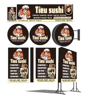 Thiết kế bảng hiệu Tiêu Sushi Buffet Nhật Bản File Corel