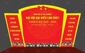 File Corel phông nền Đại hội Đại biểu Đảng bộ xã Yên Trường lần thứ I nhiệm kỳ 2025 – 2030