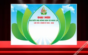 Phông sân khấu đại hội đại biểu hội nông dân xã  File Corel