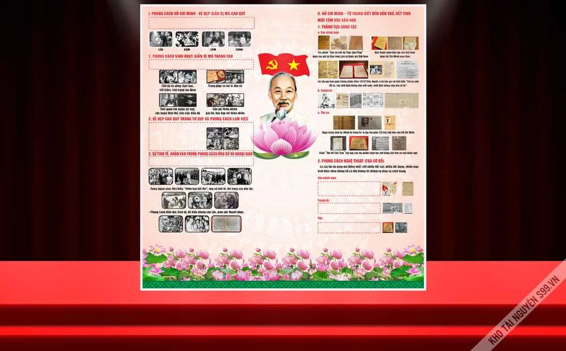 Background Không Gian Văn Hóa Hồ Chí Minh - File CDR Chất Lượng Cao