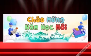 Banner chào mừng năm học mới phong cách hiện đại File Corel